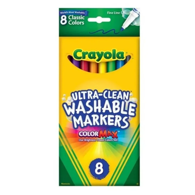 Crayola - 8 Ultra-Clean Fine Line Washable Colormax Markers