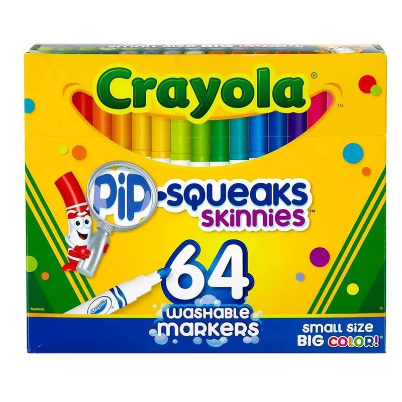 Crayola - 64 Ct Washable Pip-Squeaks Skinnies Markers