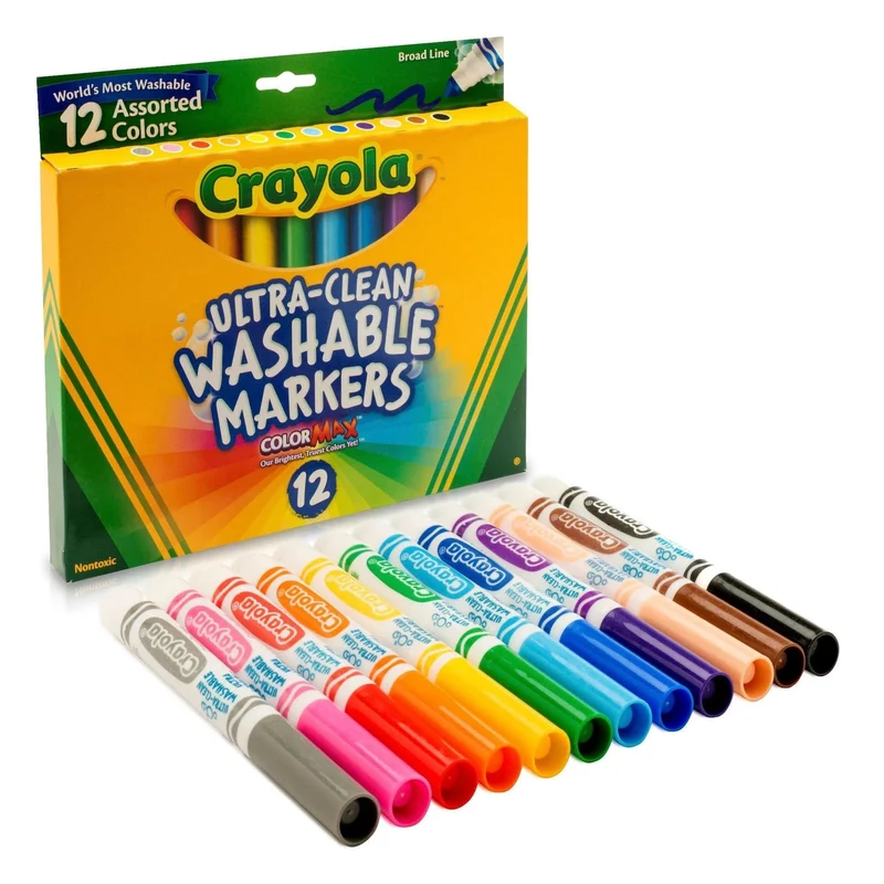 Crayola - Ultra-Clean Washable Broad Line Markers Pack of 12