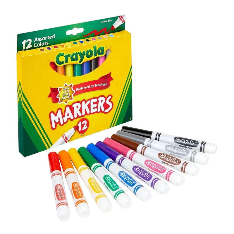 Crayola - 12 Broad Line Markers - Assorted
