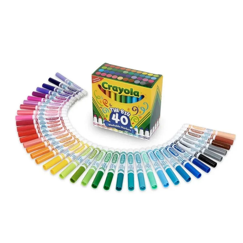 Crayola - 40 Ct Ultra-Clean Washable Assorted Broad Line