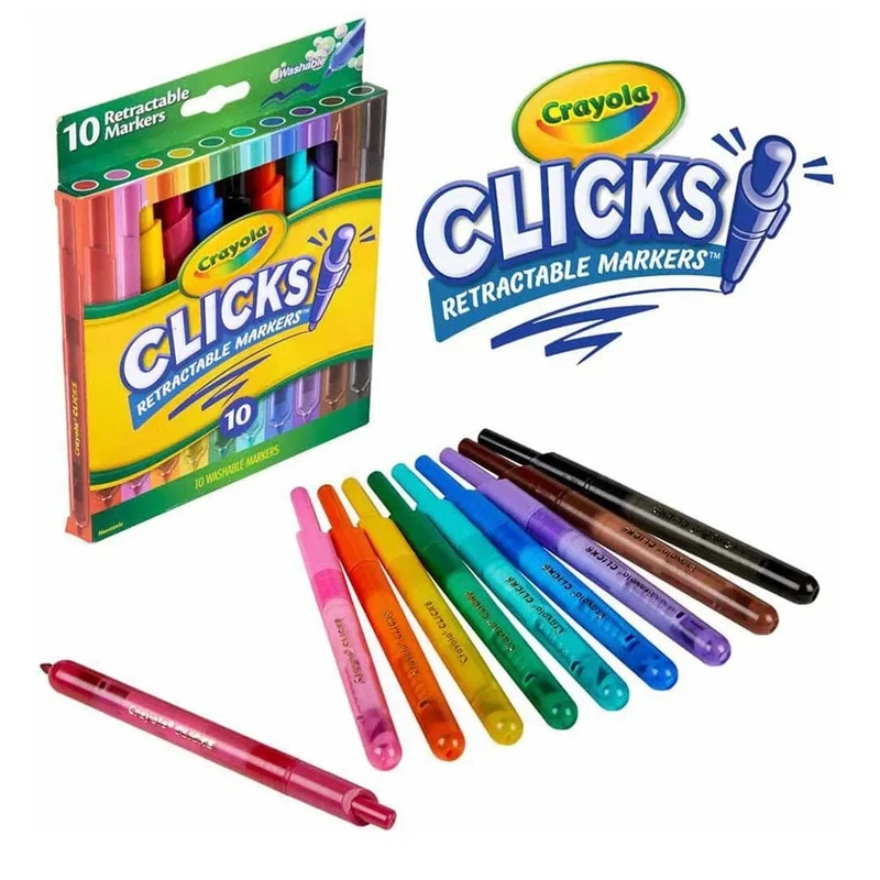 Crayola - Super Clicks Retractable Markers - 10pcs