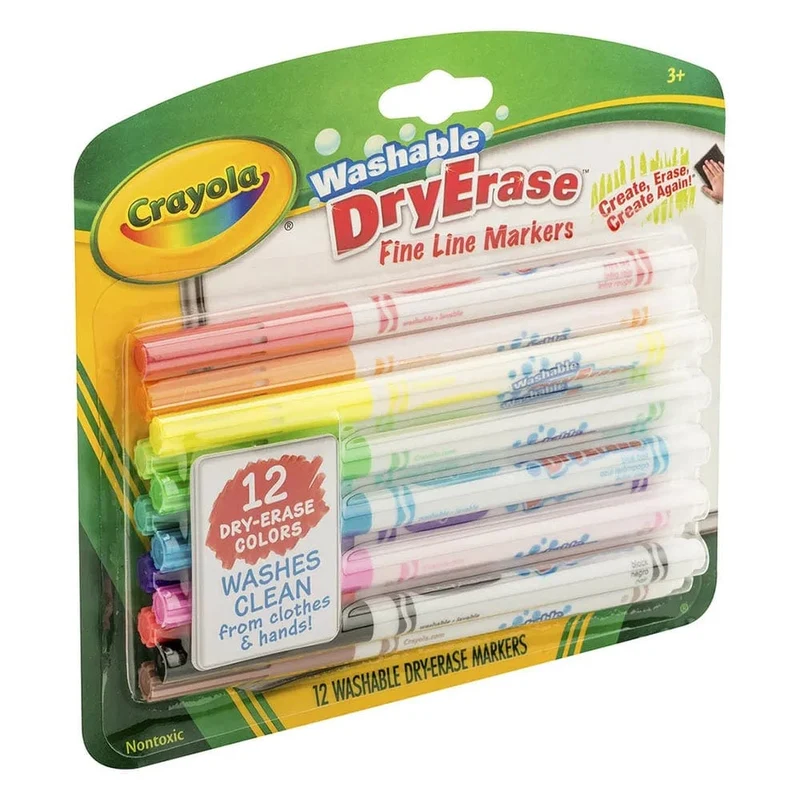 Crayola - Dry-Erase Fine Line Washable Markers 12pcs