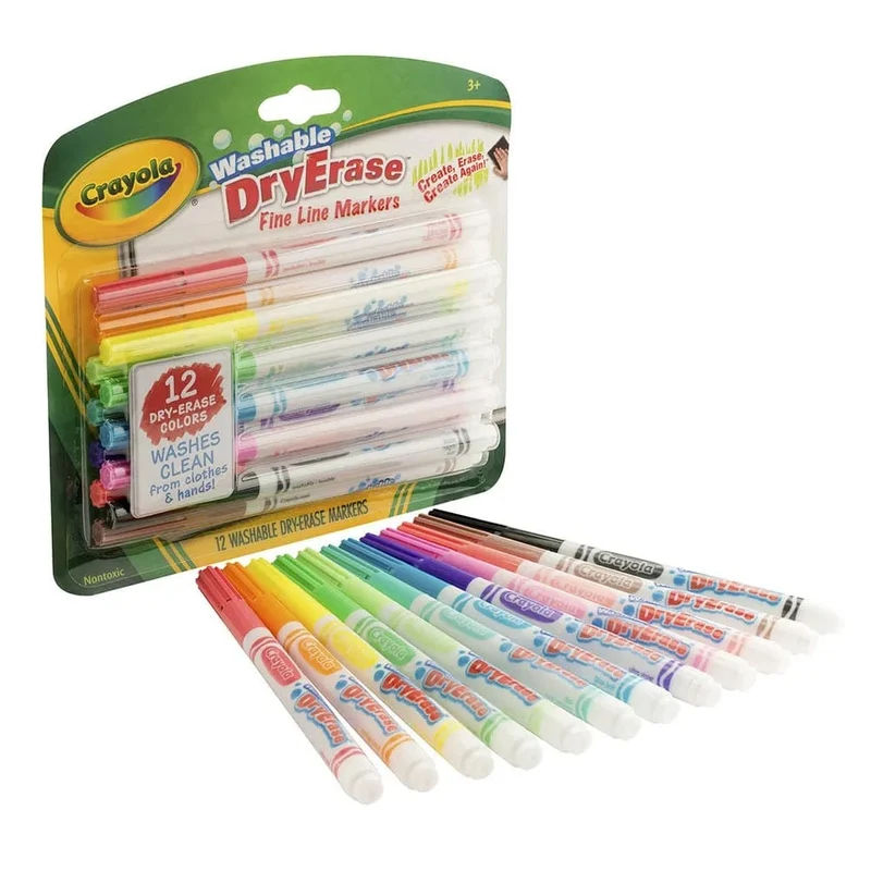 Crayola - Dry-Erase Fine Line Washable Markers 12pcs