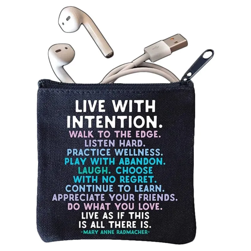 Quotable - Live With Intention Mini Pouch