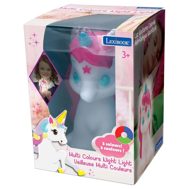Lexibook - Unicorn 3D Design Color Change Pocket Night Light Approx. 13cm