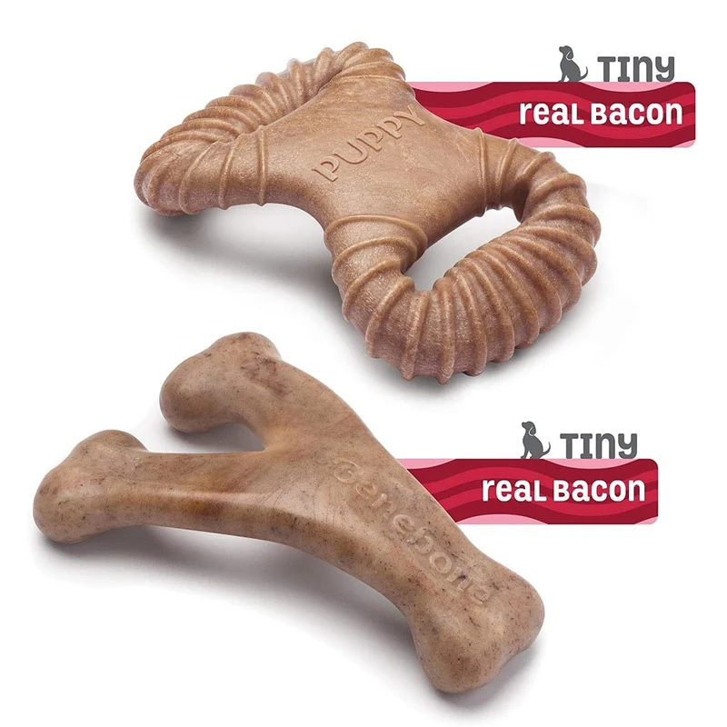 Benebone Puppy 2-Pack Dental Chew/Wishbone Bacon - Tiny