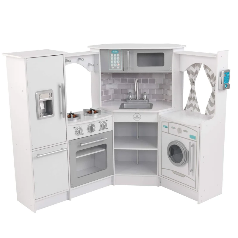 KidKraft Ultimate Corner Play Kitchen Set, White