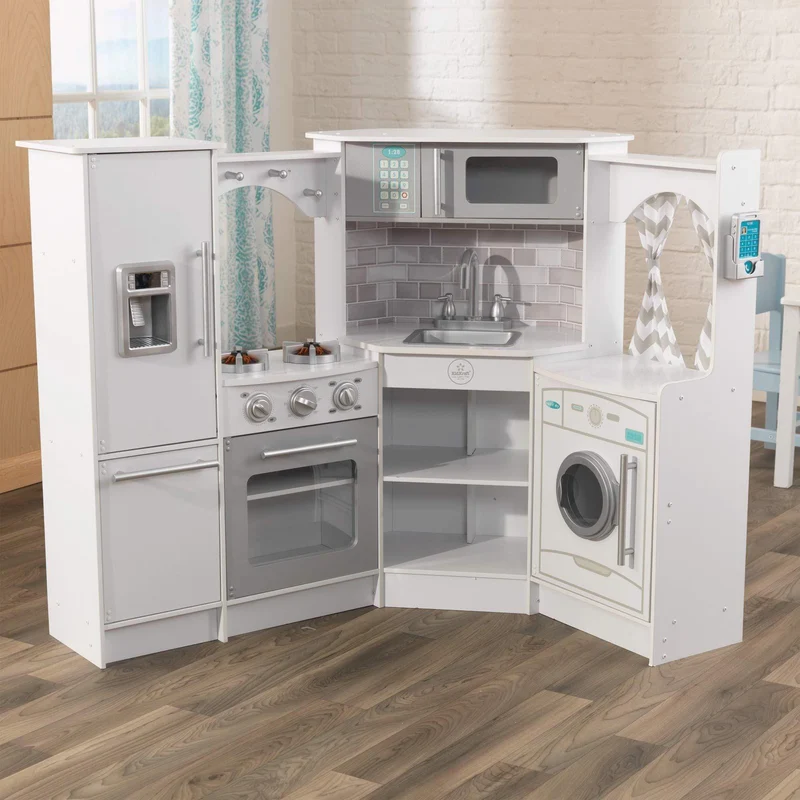 KidKraft Ultimate Corner Play Kitchen Set, White
