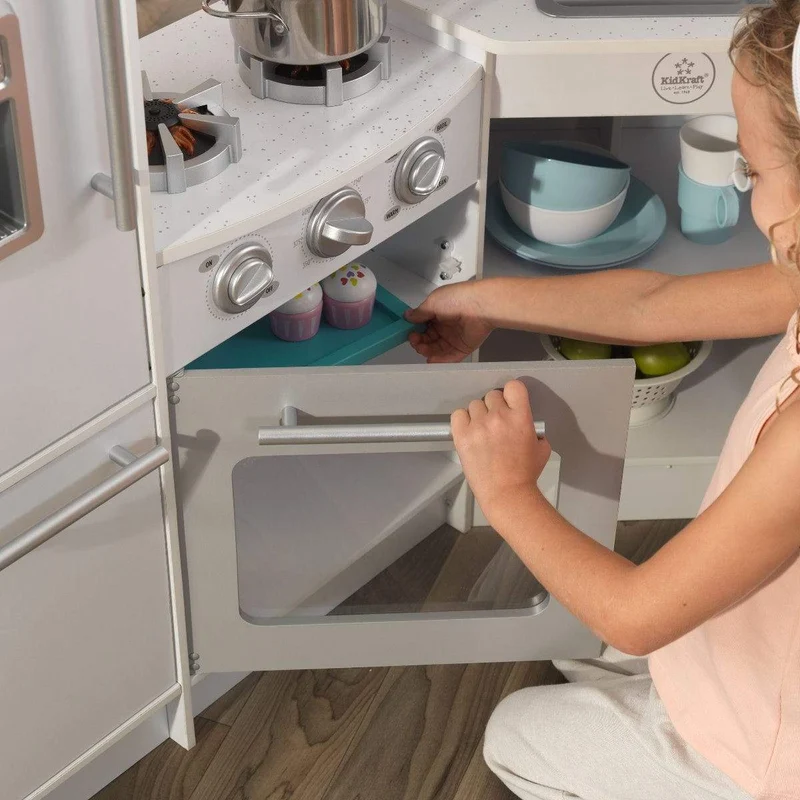 KidKraft Ultimate Corner Play Kitchen Set, White