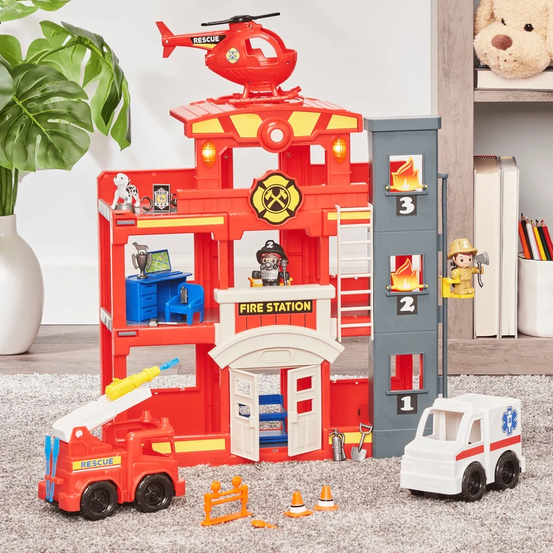 Chapmei Tiny Kiddom L&S Rescue Mission Fire Station Playset