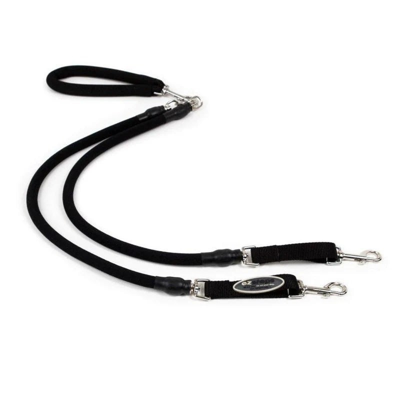Bergan EZ Step Stretch Dual Leash Medium, Black
