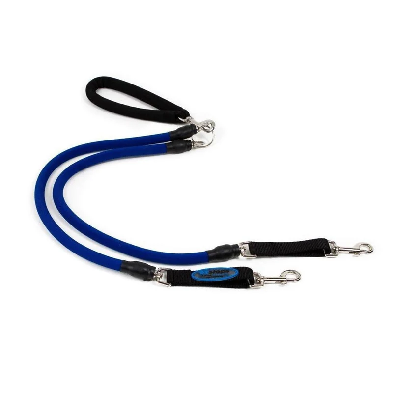 Bergan EZ Step Stretch Dual Leash Medium, Blue