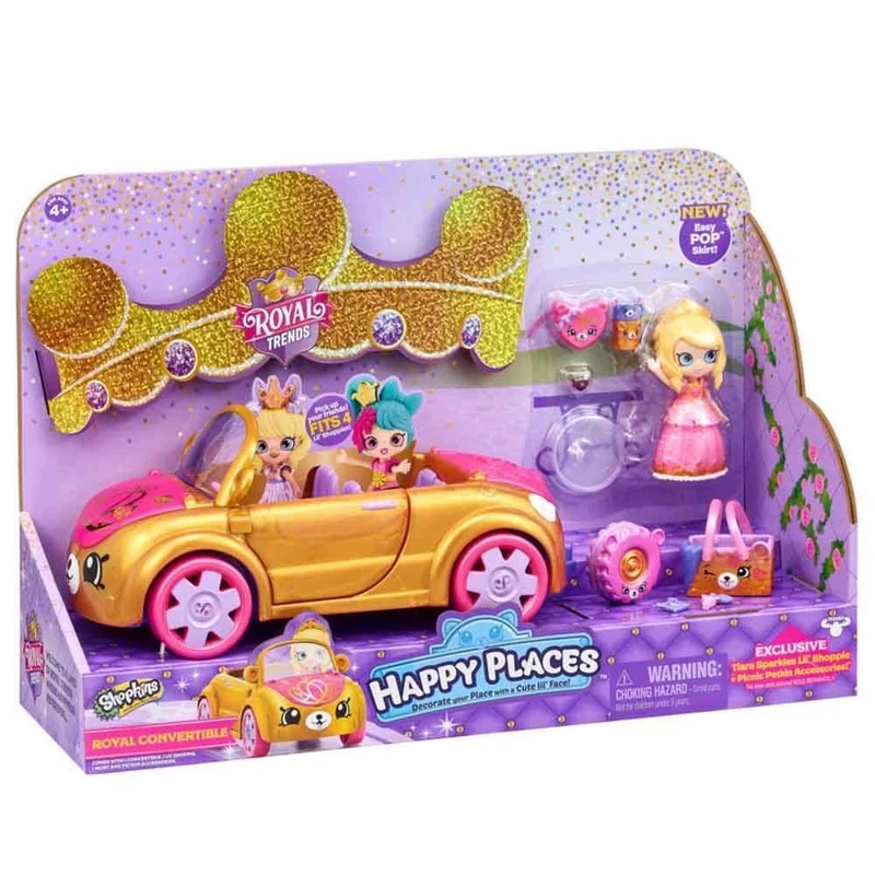 Shopkins Happy Places S7 Royal Trends Convertible Car Playset (57577)