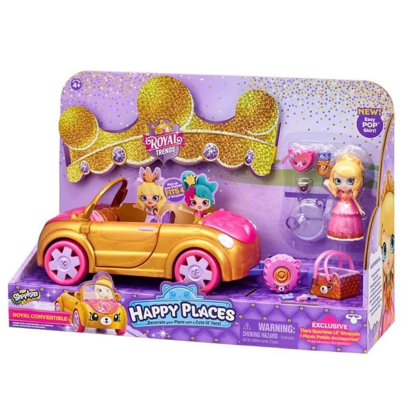 Shopkins Happy Places S7 Royal Trends Convertible Car Playset (57577)