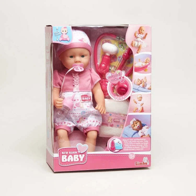 Simba New Born Baby Girl with Doctor Accessories Playset