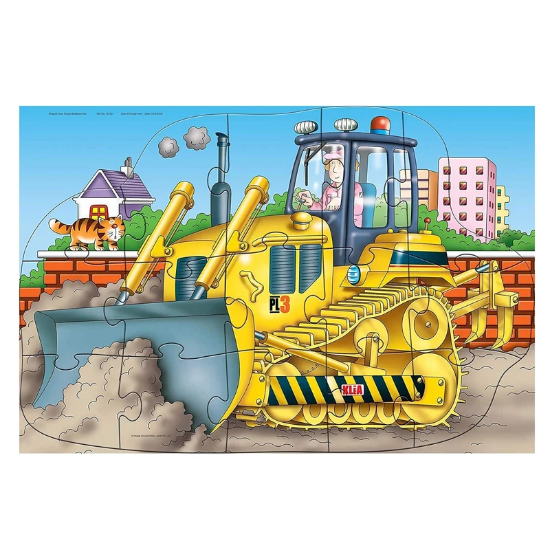Frank Puzzle Bulldozer Shaped Floor Puzzles (15 Pcs)