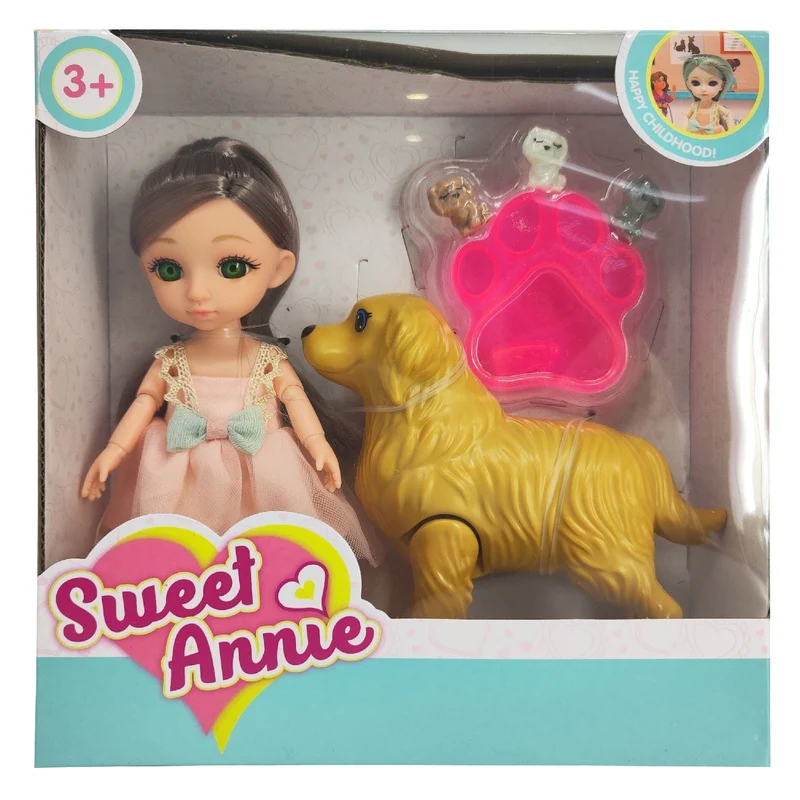 Sweet Annie 6" Doll Dog Pet Playset