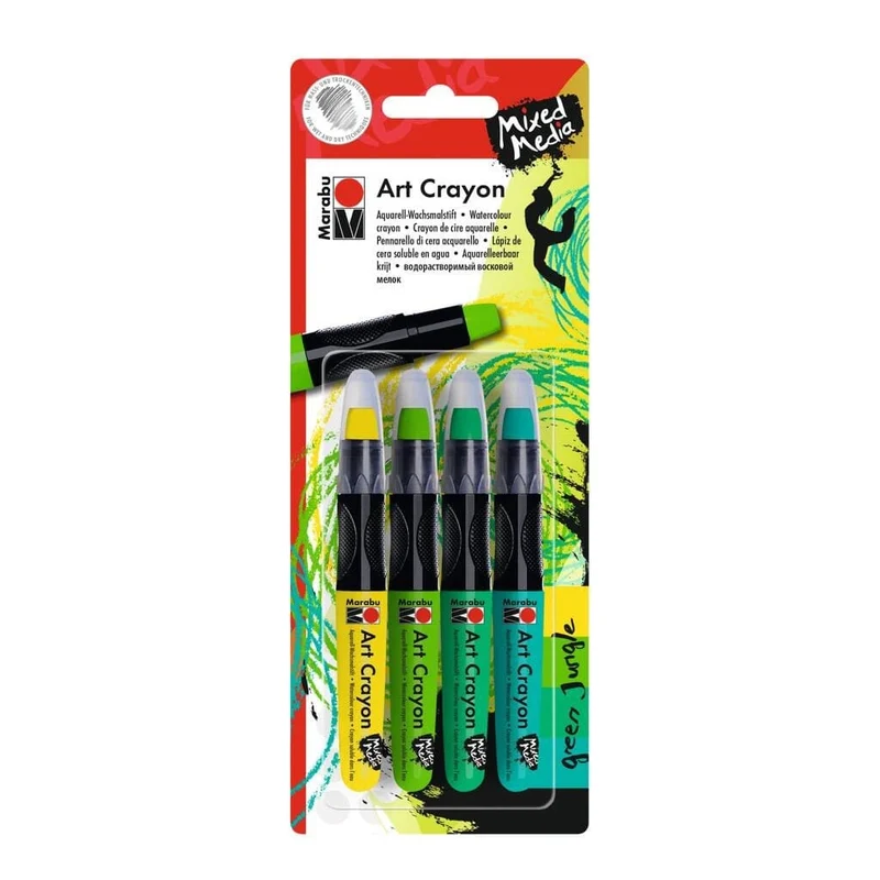 Marabu Art Crayon blister assortment of 4 Green Jungle