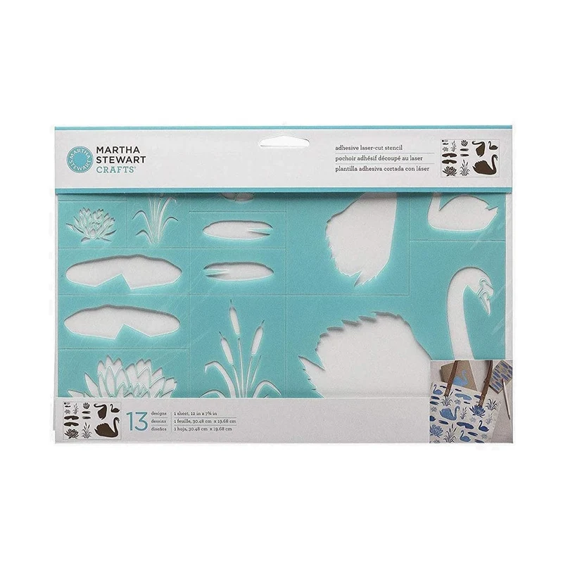 Martha Stewart Adhesive Stencils 1 Sheet Swan Lake