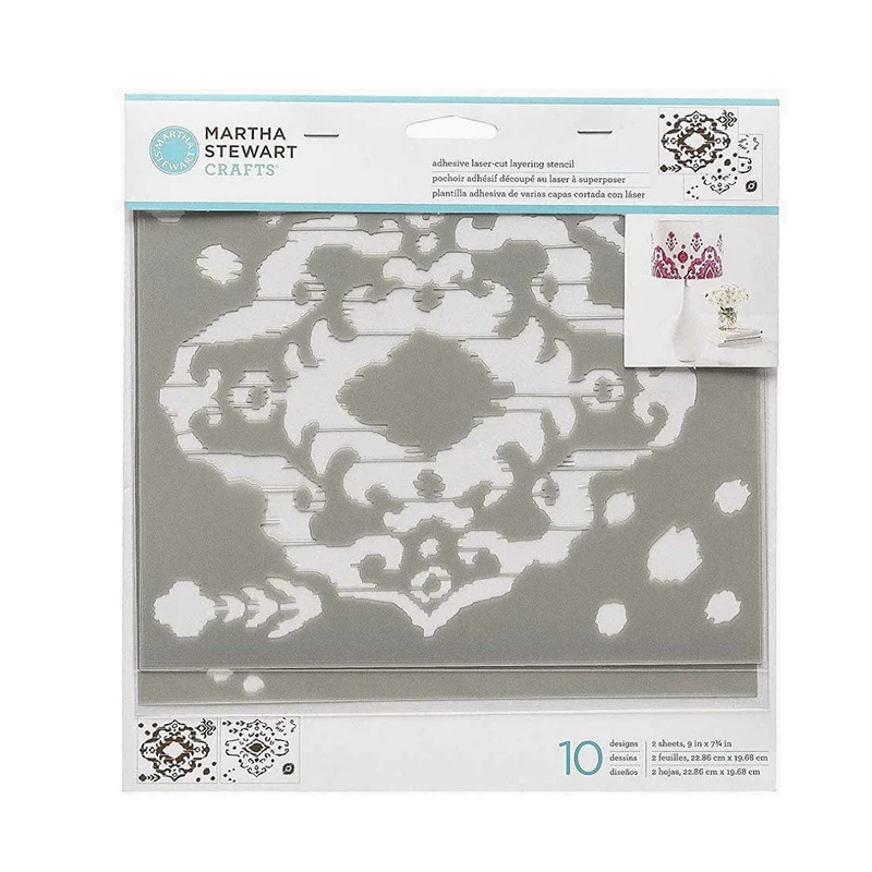 Martha Stewart Adhesive Stencils 2 Sheets Ikat