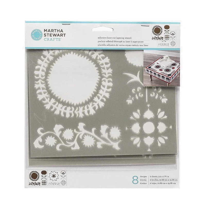 Martha Stewart Adhesive Stencils 2 sheets Modern Suzanni