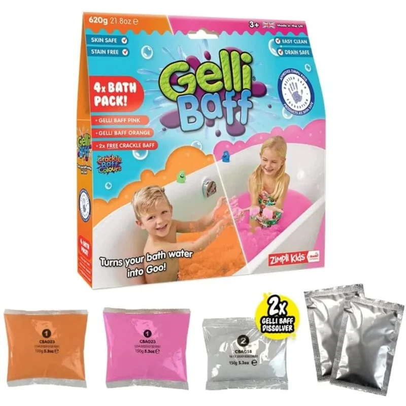 Zimpli Kids - Gelli Baff Orange-Pink 600g + 2 Crackle