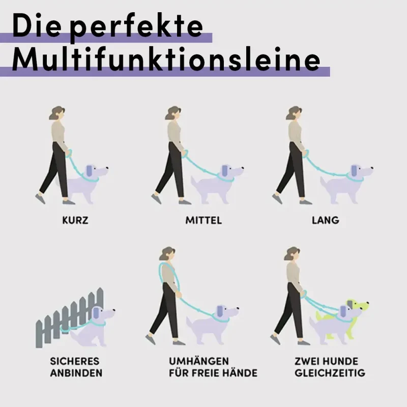 Multifunktionsleine | Schwarz