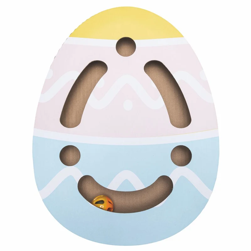 Beeztees Katzenspiel Kratzbox OSTERN mit Ball & Glöckchen - Kratzbrett Pappe