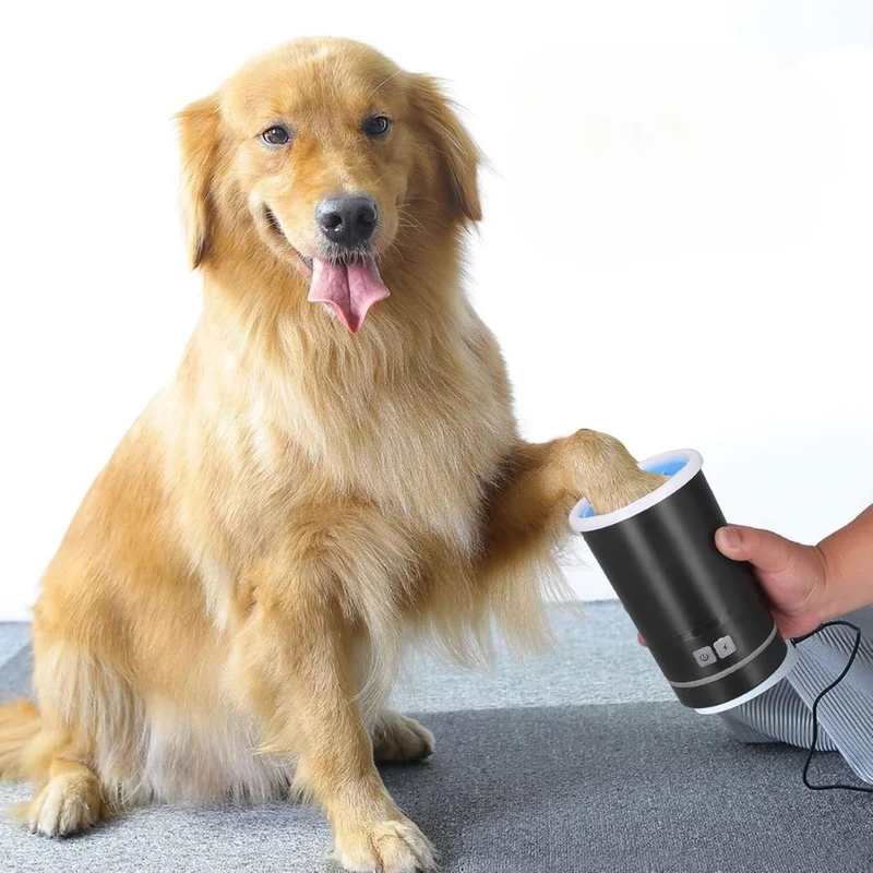 Elektrischer Pfotenreiniger für Hunde und Katzen mit Weichen Silikonborsten und USB-Aufladung
