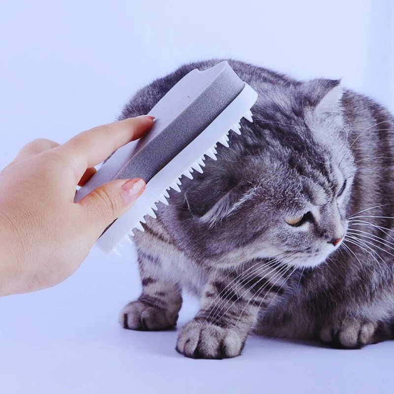 Fellpflegebürste für Katzen und Hunde mit Weichen Silikonborsten und Massageeffekt