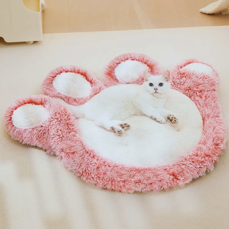 Pfotenform Hundebett – Weiche Kuscheldecke für Hunde und Katzen im Süßen Design