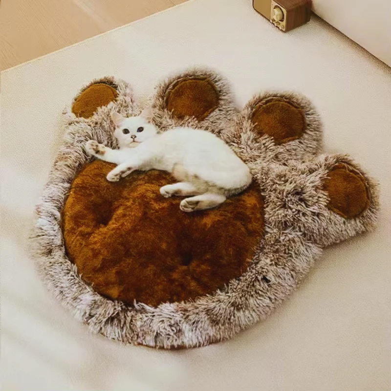 Pfotenform Hundebett – Weiche Kuscheldecke für Hunde und Katzen im Süßen Design