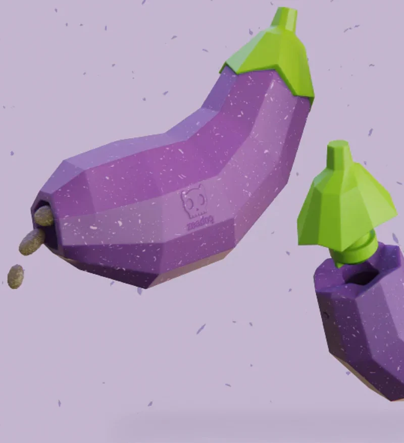 Hundespielzeug Super Veggiez, Eggplant