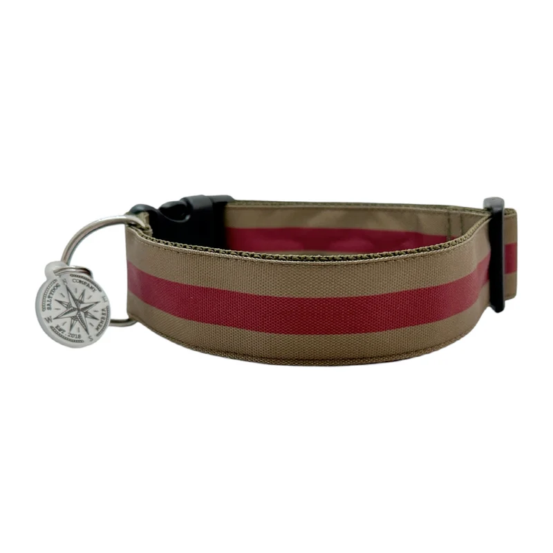 Hundehalsband Stripes, Heritage Olive/Wine