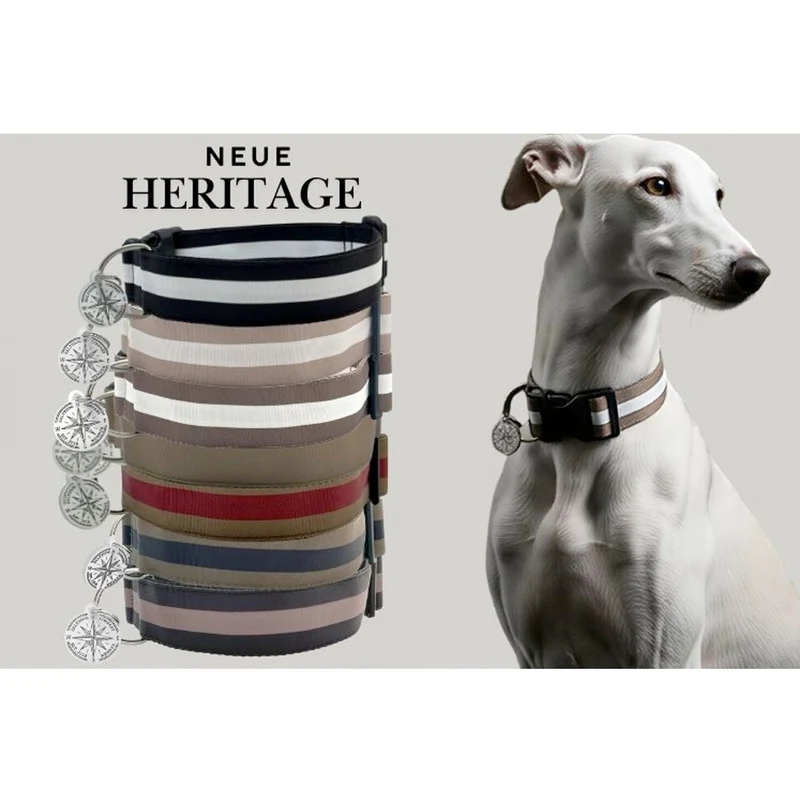 Hundehalsband Stripes, Heritage Olive/Wine