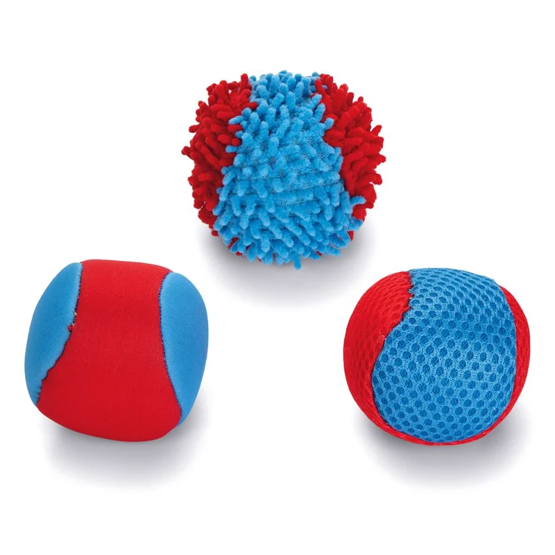 Beeztees Splashball - Wasserball 3 Stück - blau/rot - Ø 6,2 cm - Hundespielzeug