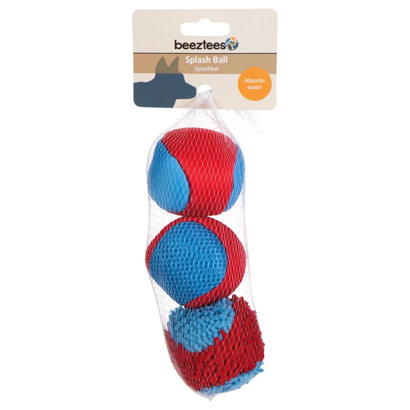 Beeztees Splashball - Wasserball 3 Stück - blau/rot - Ø 6,2 cm - Hundespielzeug
