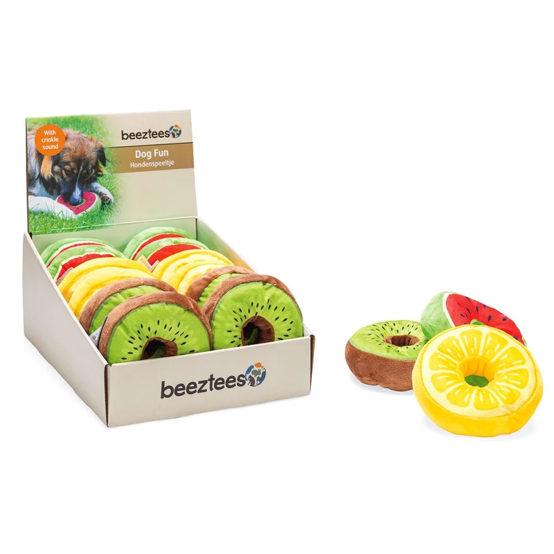 Beeztees Hundespielzeug FRUITY DONUTS - knistert quietscht - Apportierspielzeug