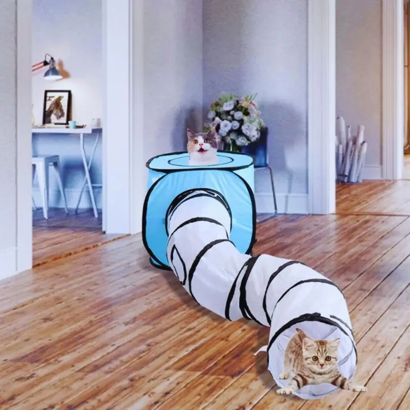 Krabben- und Spieltunnel für Katzen – Interaktive Spielröhre mit Versteck