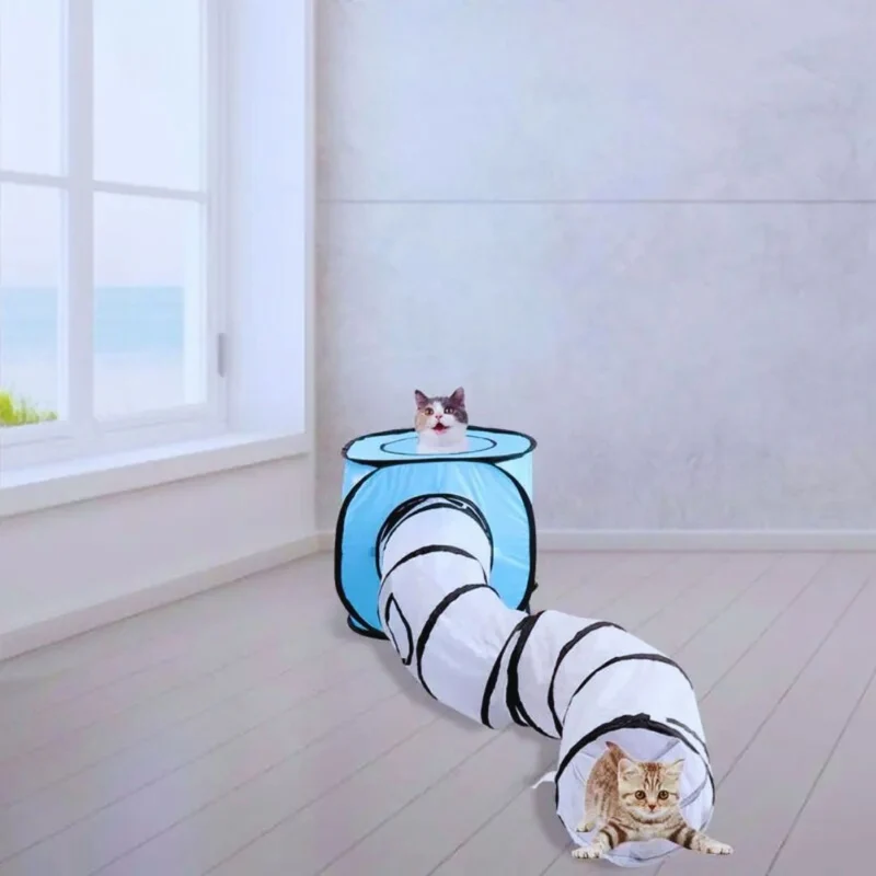 Krabben- und Spieltunnel für Katzen – Interaktive Spielröhre mit Versteck