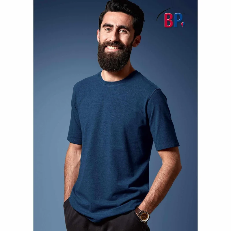 BP® T-Shirt für Sie & Ihn 1714 space blau Stretch Shirt modern fit