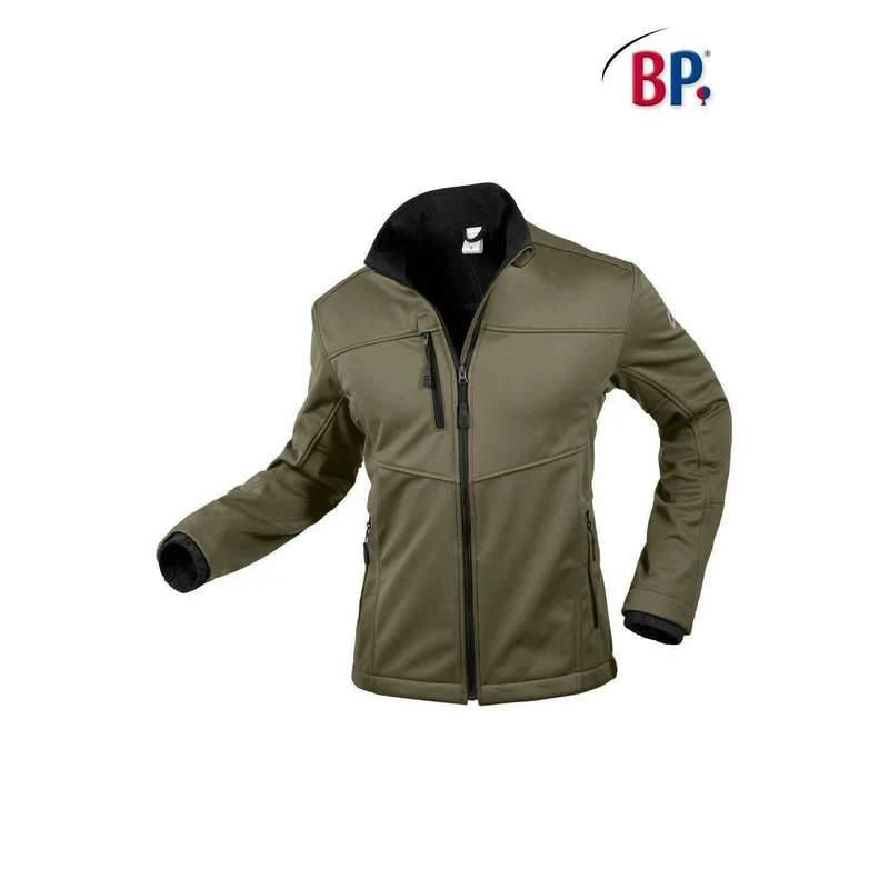 BP® Softshelljacke 1696 oliv modern fit Softshell Herrenjacke