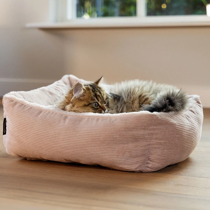 Beeztees Plüsch-Katzenbett MOZA - 48x37x15 cm - Schlafplatz Kuschelbett Katzen