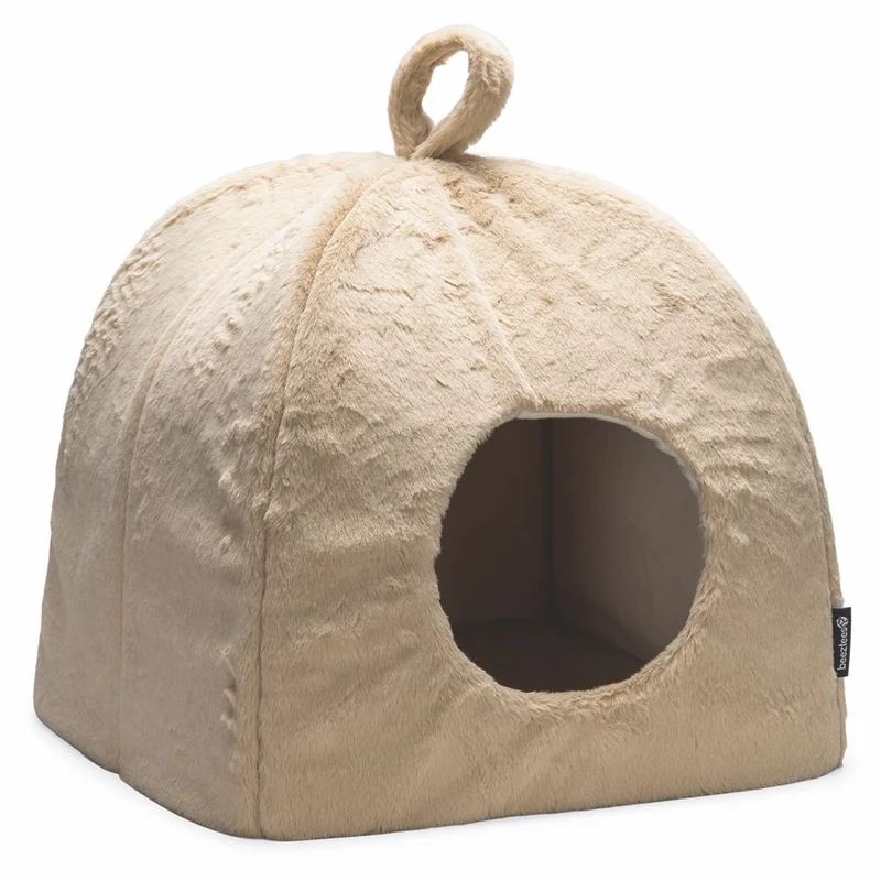 Beeztees Plüsch-Katzenhöhle MOZA - 40x40 cm - Katzenhaus Katzenbett Kuschelhöhle