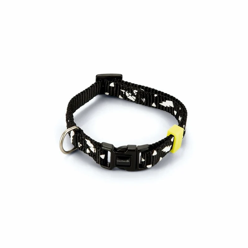 Beeztees Halsband THUNDER - XS/S/M/L - schwarz Nylon Hundehalsband Nylonhalsband