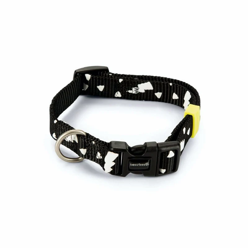 Beeztees Halsband THUNDER - XS/S/M/L - schwarz Nylon Hundehalsband Nylonhalsband