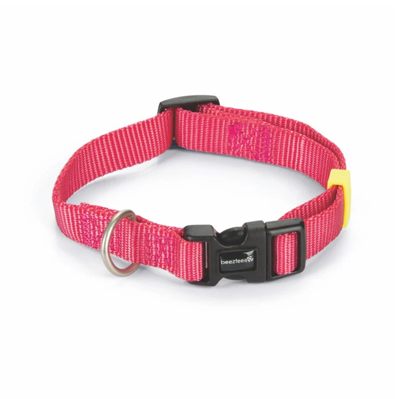 Beeztees Halsband - XS/S/M/L - pink - Nylon Hundehalsband Nylonhalsband