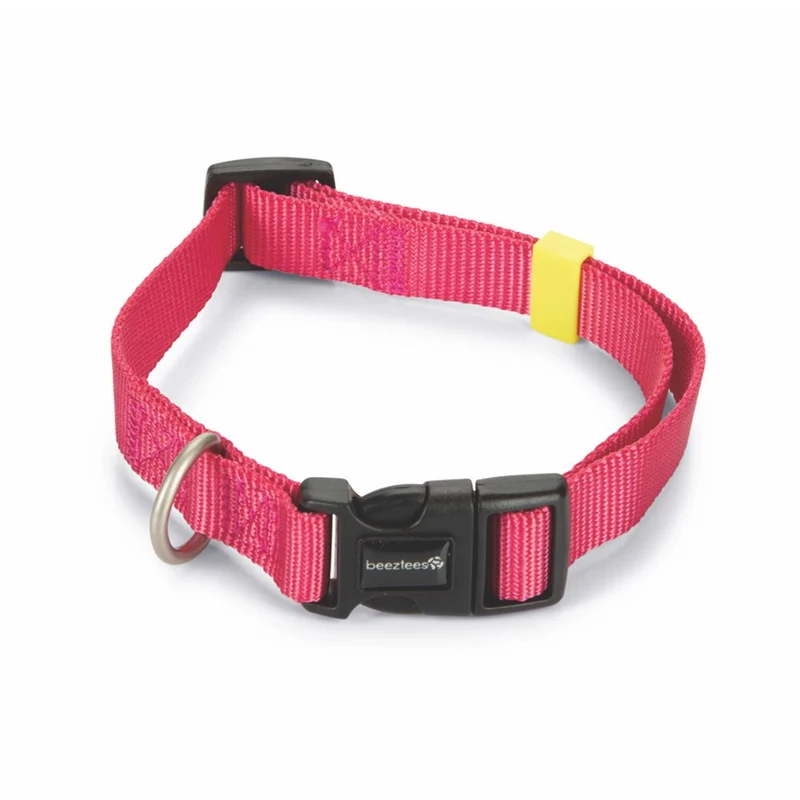 Beeztees Halsband - XS/S/M/L - pink - Nylon Hundehalsband Nylonhalsband