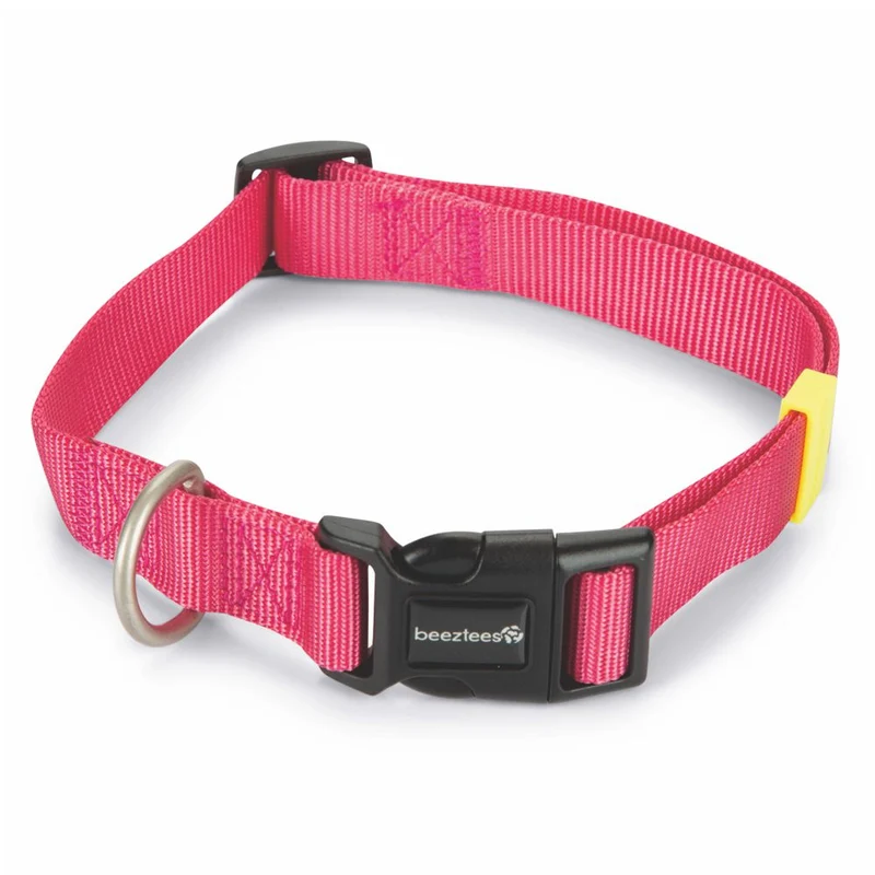 Beeztees Halsband - XS/S/M/L - pink - Nylon Hundehalsband Nylonhalsband